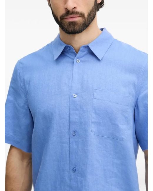 Mos Mosh Blue Short-Sleeved Shirt for men