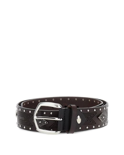Bax Lab Black Diamond Studs Leather Belt