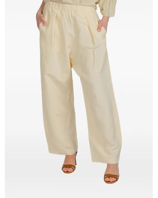 Cortana Natural Mel Pleated Trousers