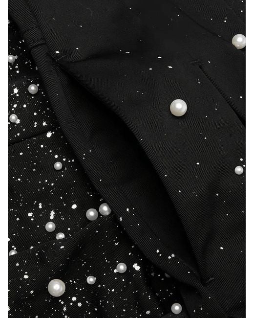 BIRTH OF ROYAL CHILD Black Pearl-Embellished Pleated Shorts for men