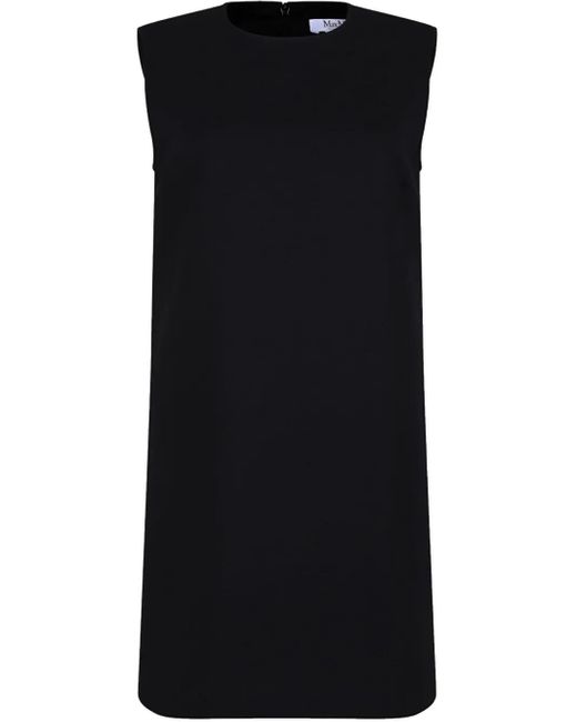 Max Mara Black Fiuggi Wool Canvas Sleeveless Dress