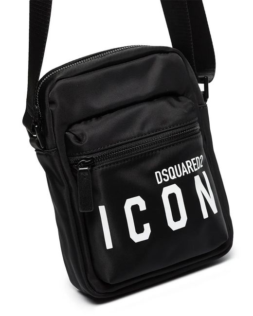 DSquared² Black Icon Crossbody Bag for men