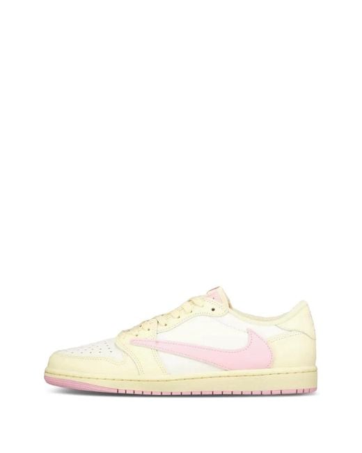 Nike White X Travis Scott Air 1 Retro Low Lace-Up Sneakers for men