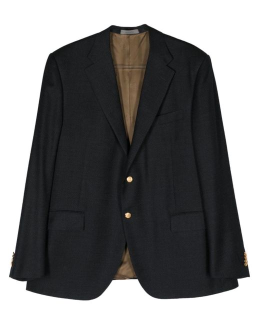 Corneliani Black Single-breasted Wool Blazer for men