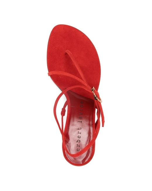 Herbert Levine Red Starry Eyed Buckle-Detail Heeled Sandals