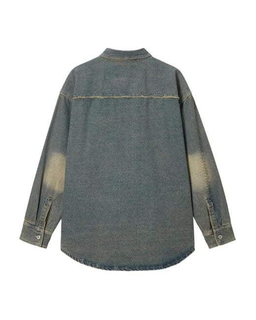Musium Div. Gray Patchwork Denim Shirt for men