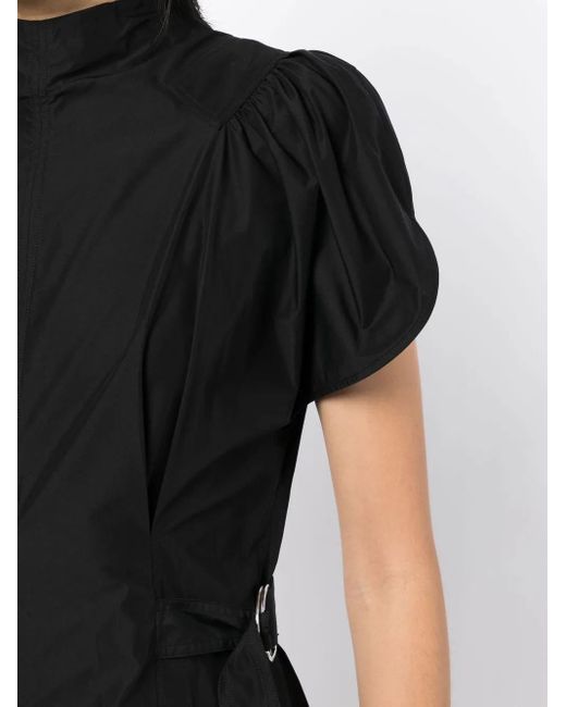 3.1 Phillip Lim Black High-Neck Flared Midi Dress