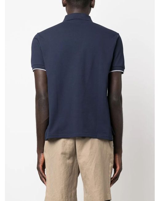 North Sails Blue Contrasting-Trim Polo Shirt for men