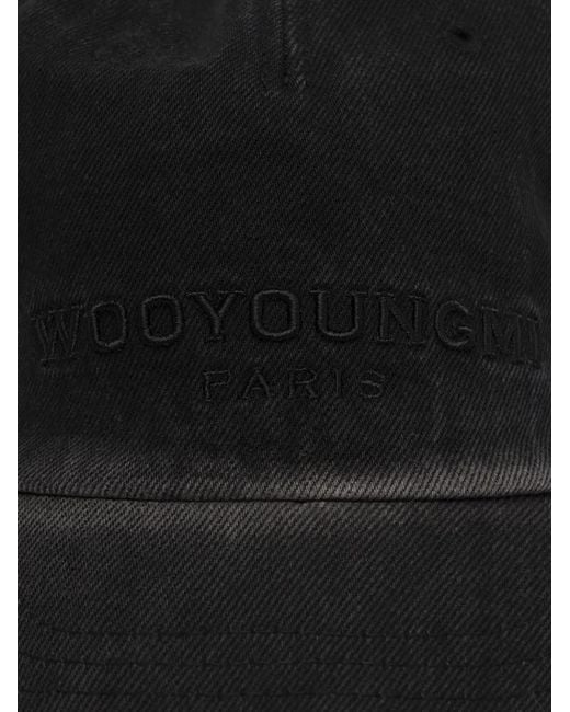 Wooyoungmi Black Embroidered Baseball Hat for men