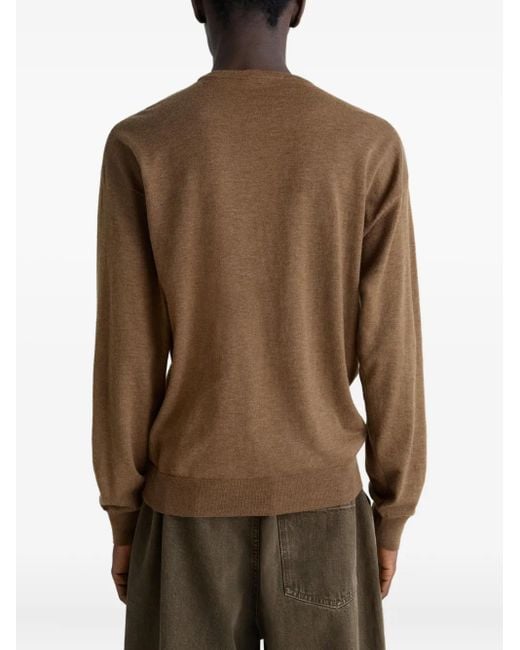 Lemaire Brown Crew-Neck Sweater for men