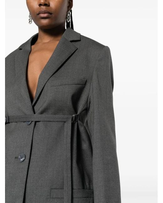 Blazer De Vestir Con Cinturón Courreges de color Black