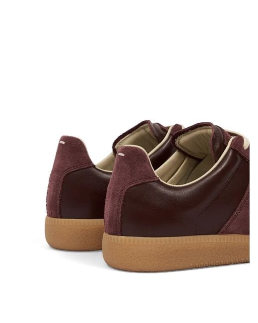 Maison Margiela Brown Replica Leather Sneakers