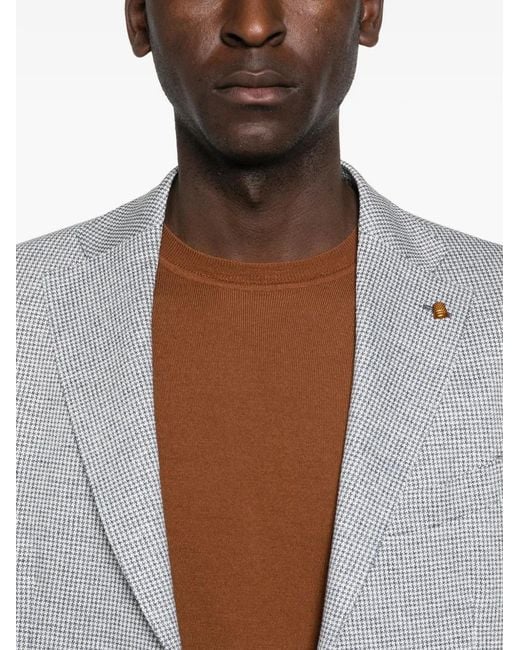 Latorre Gray Houndstooth-Pattern Blazer for men