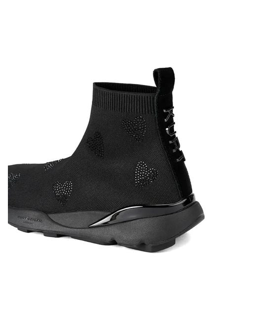 Kurt Geiger Black Heart-Embellished Sneakers
