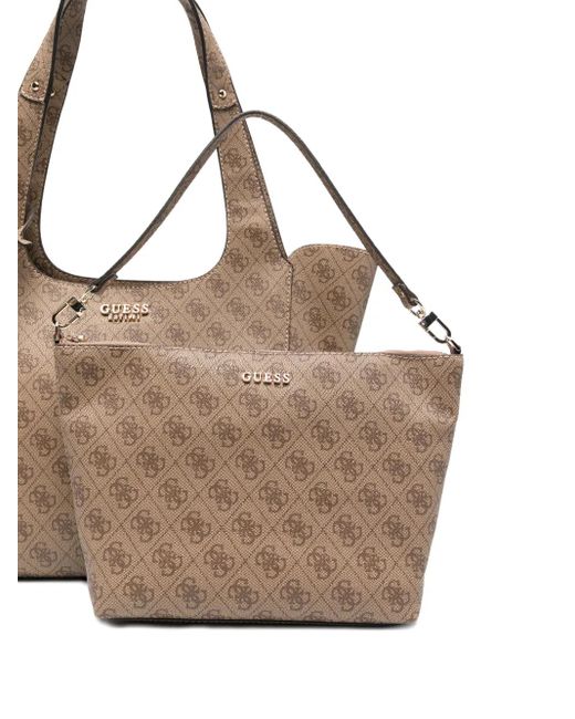 Guess Natural Logo-Plaque Tote Bag