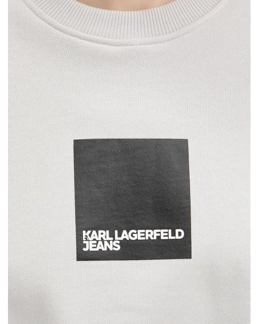 Felpa Con Stampa Logo di Karl Lagerfeld in Gray