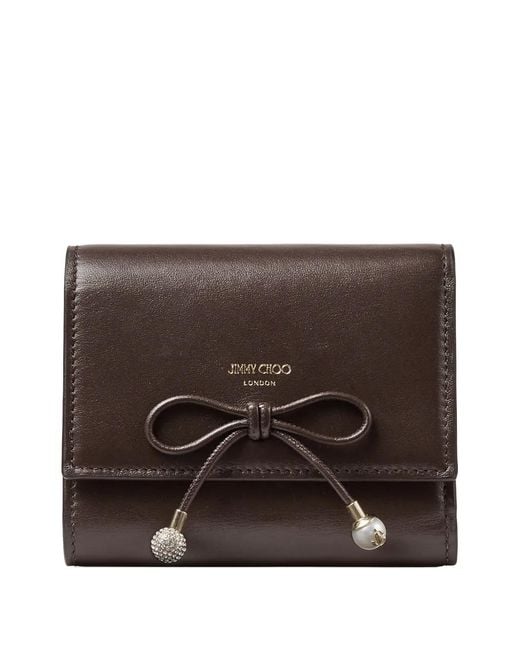 Jimmy Choo Brown Marinda Bow Wallet
