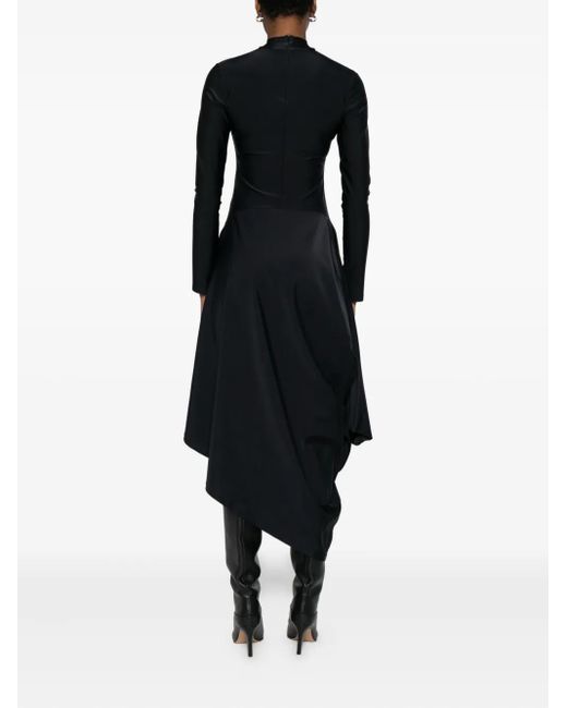 ALAINPAUL Asymmetrische Jurk in het Black