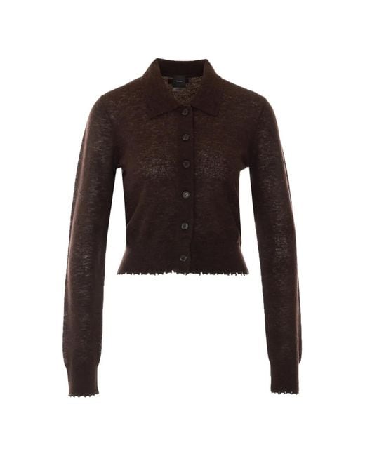 Pinko Black Button-Down Polo Cardigan