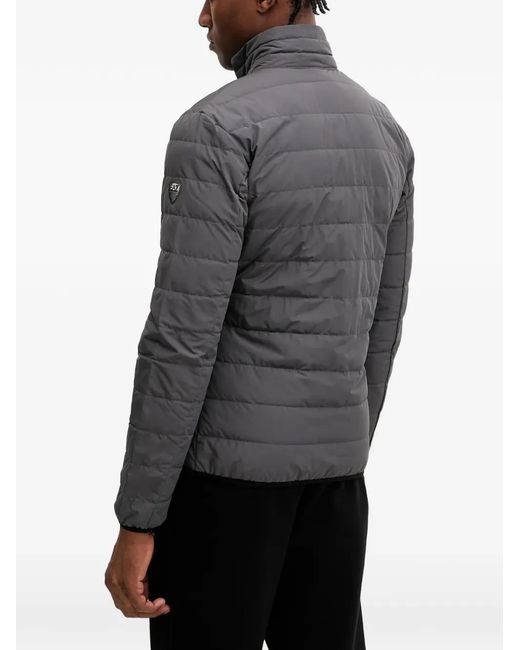 EA7 Gray Veste Matelassée À Fermeture Zippée for men