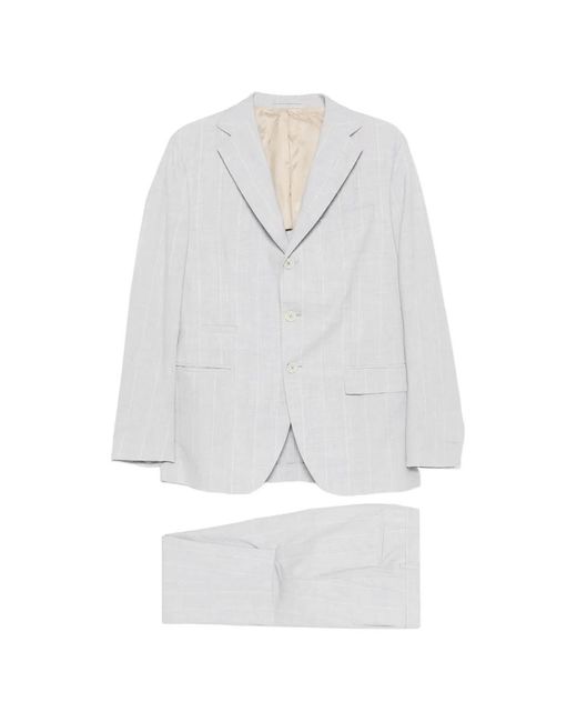 Eleventy White Single Breasted Pences Suit for men