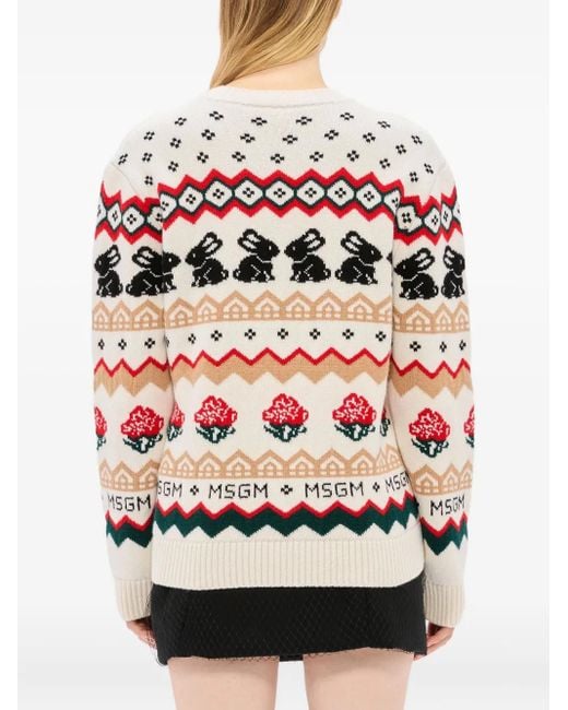 MSGM Red Wool Blend Sweatshirt
