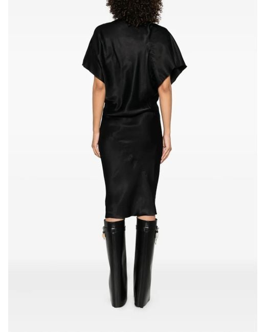 Abito Midi Monospalla Drappeggiato di Rick Owens in Black