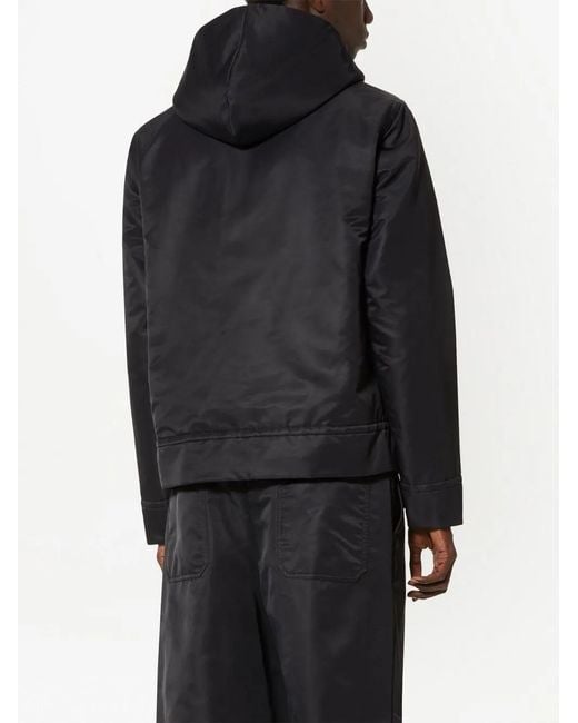 Valentino Garavani Black Stud-Detail Padded Hoodie for men
