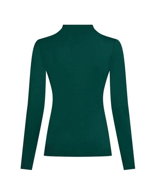 Karl Lagerfeld Green Mock-Neck Long-Sleeved Top