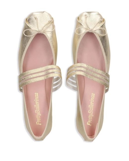 Pretty Ballerinas White Kristen Metallic Ballet Flats