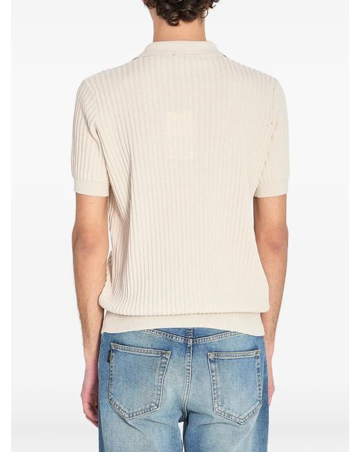 Roberto Collina White Ribbed Pocket Polo Shirt for men