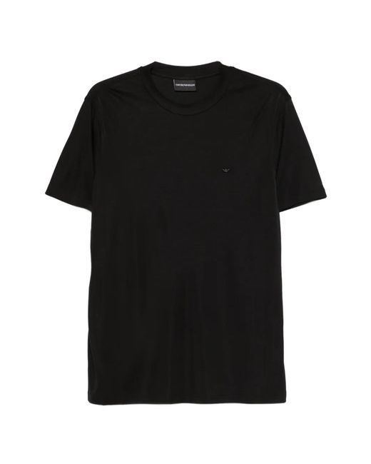 Emporio Armani Black Logo-Detail T-Shirt for men