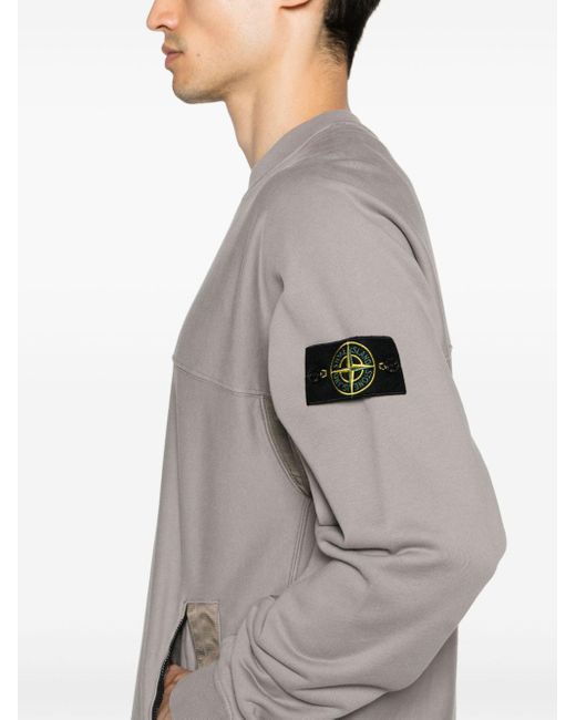 Stone Island Gray Compass-badge Panelled Sweatshirt for men