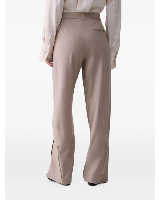 Liu Jo Natural Mélange Trousers With Zipper