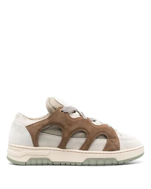 Paura Natural Panelled Low-Top Sneakers for men