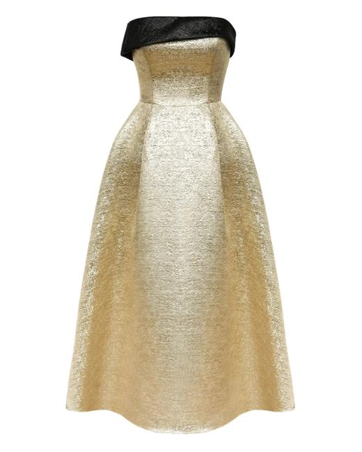 POST MERIDIEM Natural Midikleid Aus Jacquard