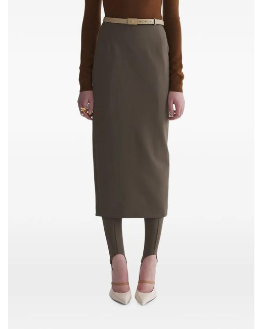 Mugler Natural Taupe Pencil Skirt