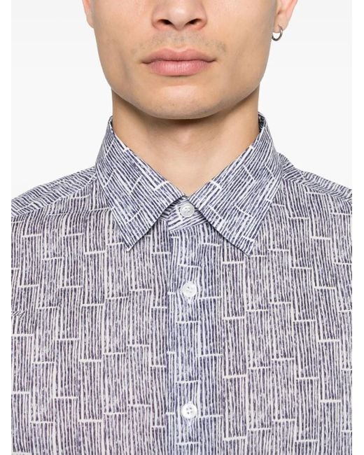 メンズ Brioni プリント シャツ Blue