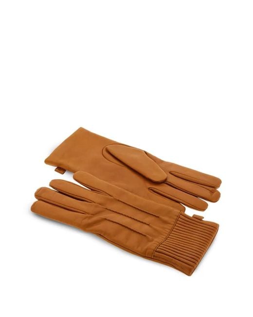 Ferragamo Brown Lined Top-Stitched Gloves for men