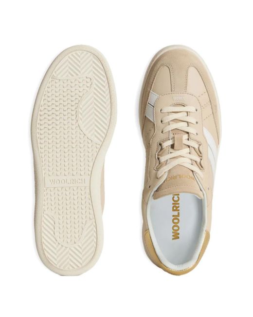 Woolrich White Leather Stripe Sneakers