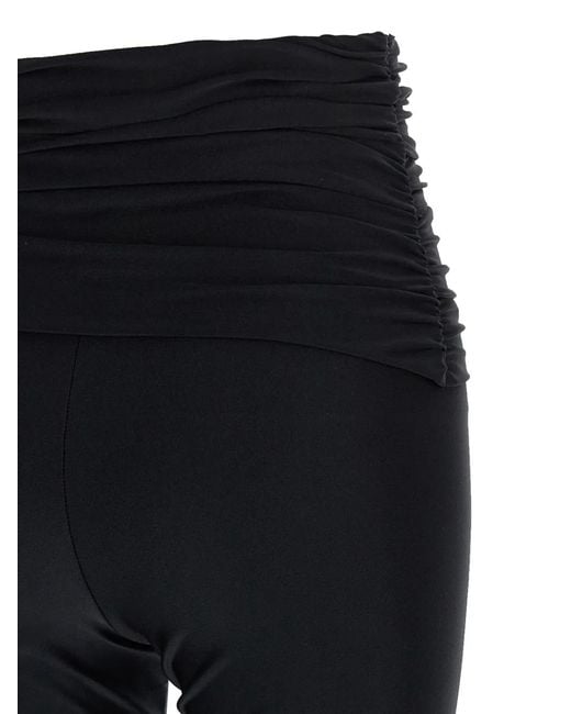 ANDAMANE Black Shiny Draped Leggings