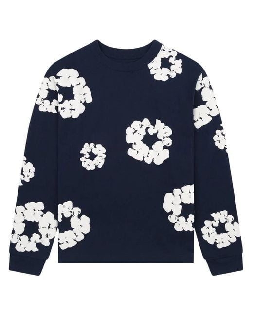 DENIM TEARS Blue Wreath Long Sleeve T-Shirt for men