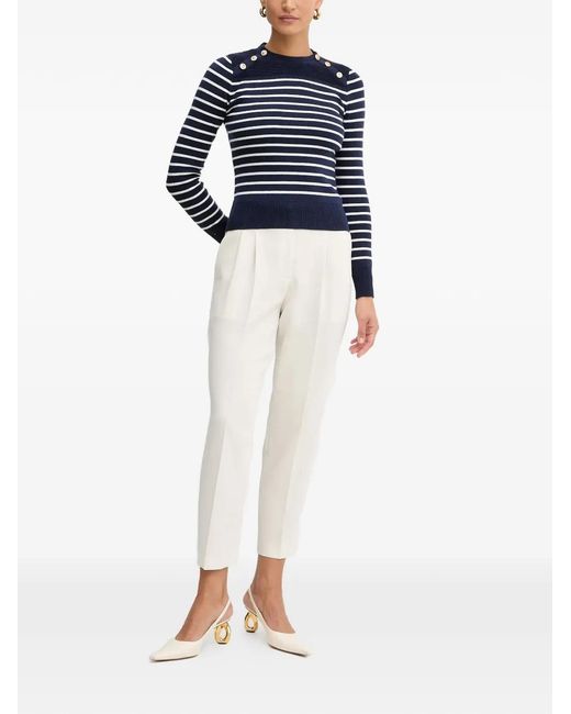 Guess Blue Striped-Pattern Sweater