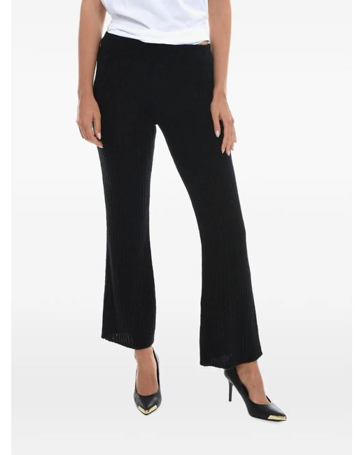 Herskind Black Ribbed Flared Trousers