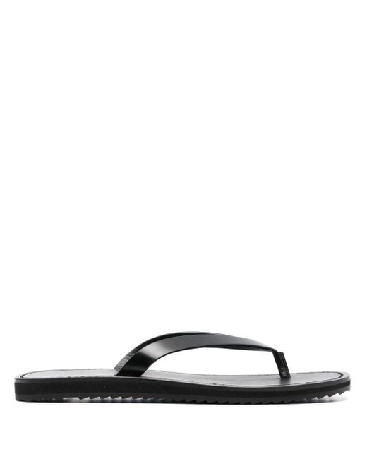 The Row Black Thong-strap Leather Flip Flops