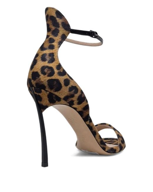 Casadei Black 100Mm Leather Heeled Sandals