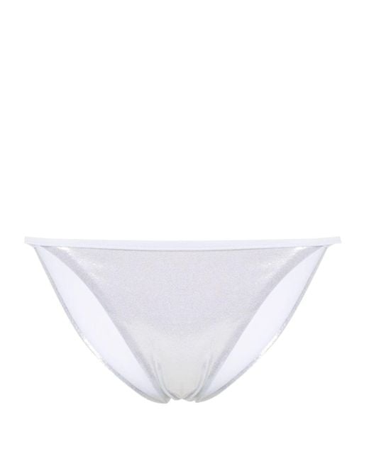 DSquared² White High-cut Metallic Bikini Bottoms