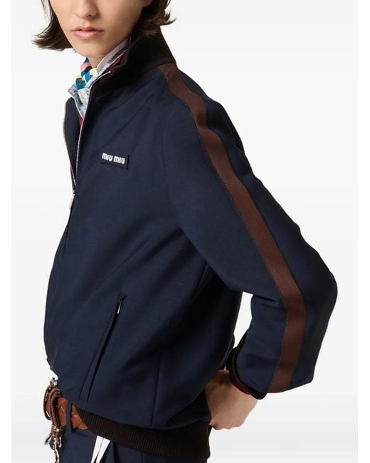 Miu Miu Blue Kid-Mohair Blouson Jacket