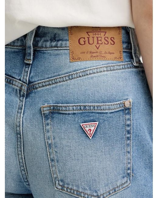 Guess Blue Logo-Plaque Jeans