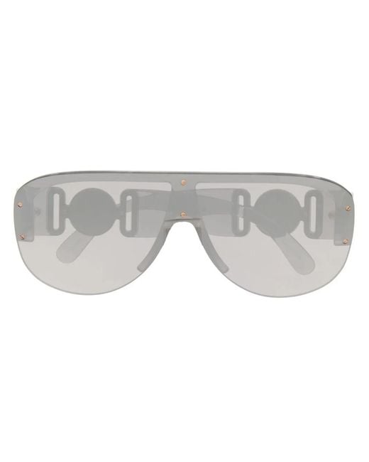 Versace Gray Medusa Pilot Sunglasses for men